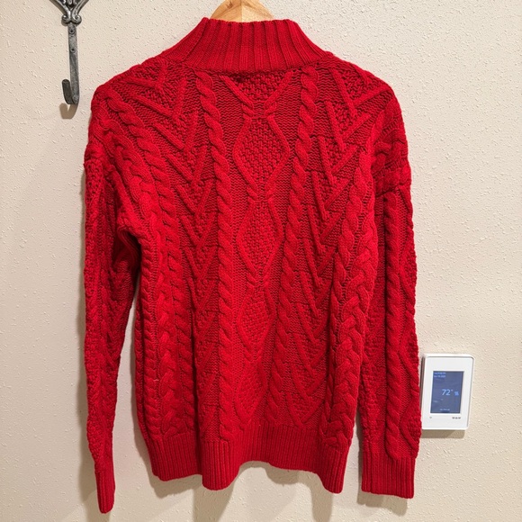 NWT Ralph Lauren Red Cable Knit Crewneck Sweater M - Picture 2 of 10